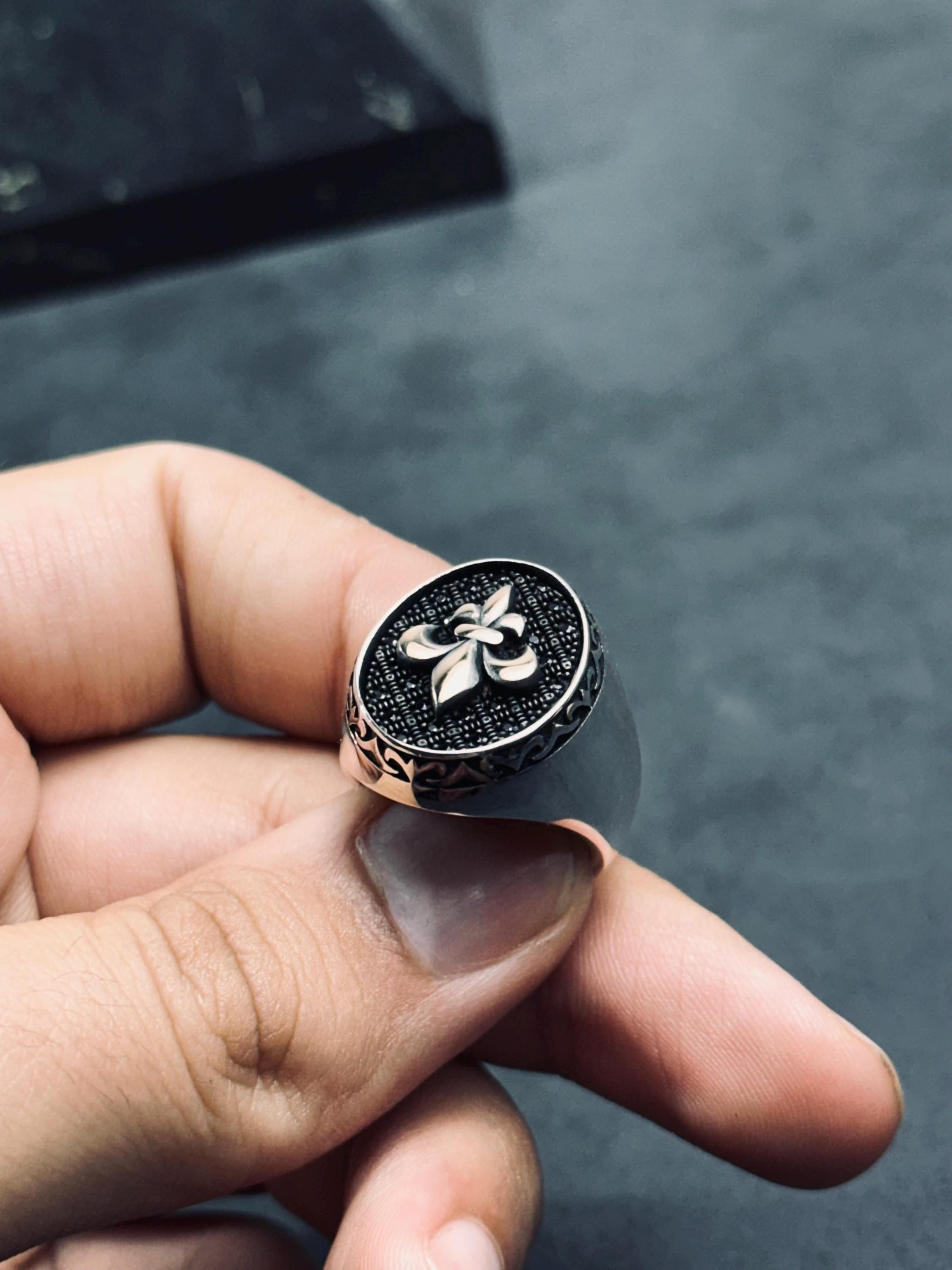 Iris Flower Ring: Sterling Silver Handmade - Dainty Statement Piece