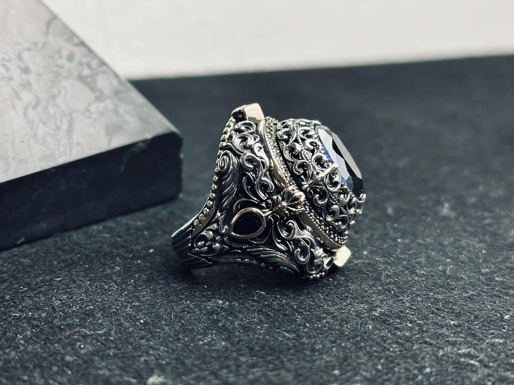 Mystic Topaz Ring, 925 Sterling Silver, Handmade Vintage Style