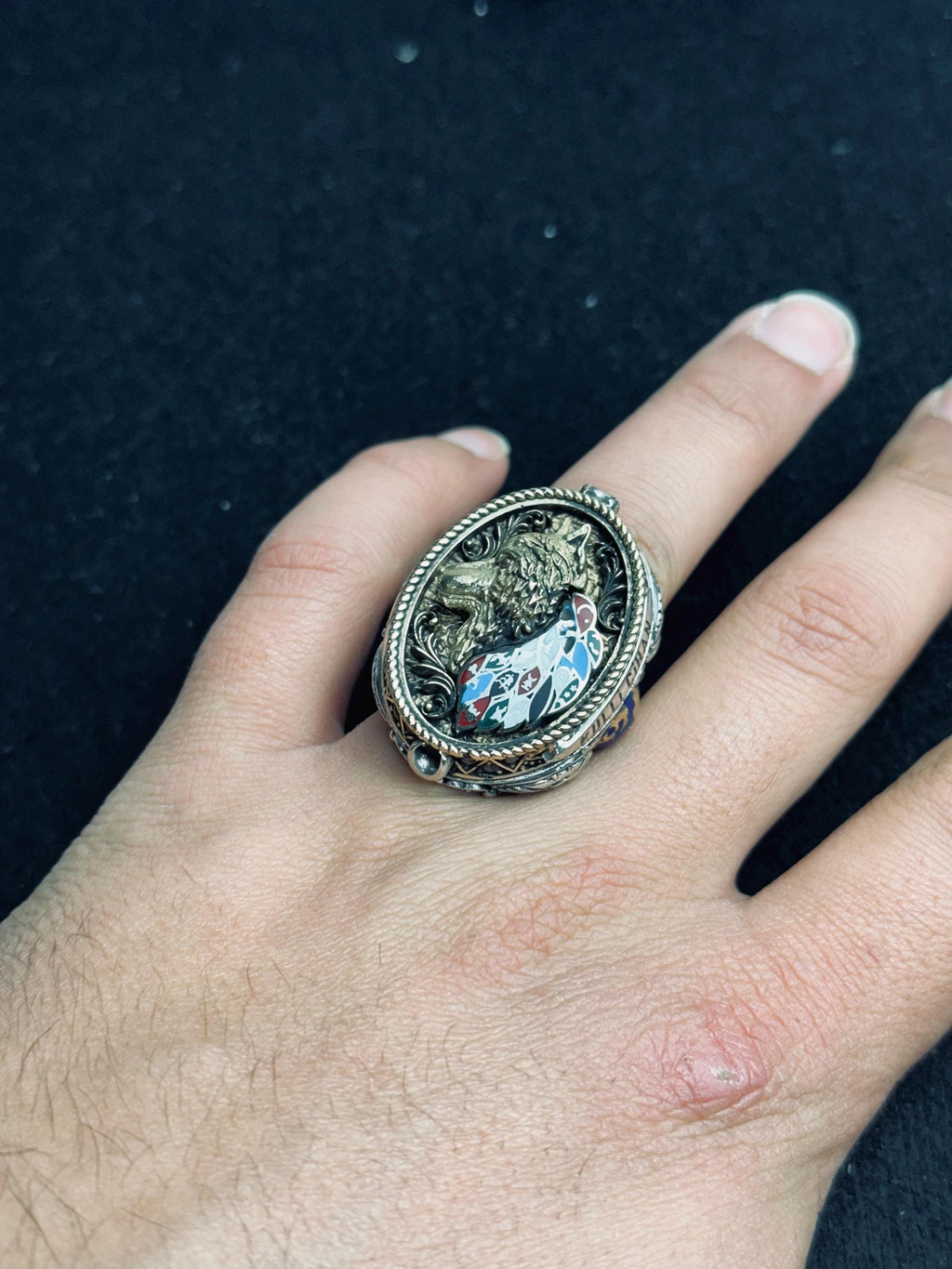 Wolf Head Ring, 925 Sterling Silver, Handmade Patriotic Jewelry