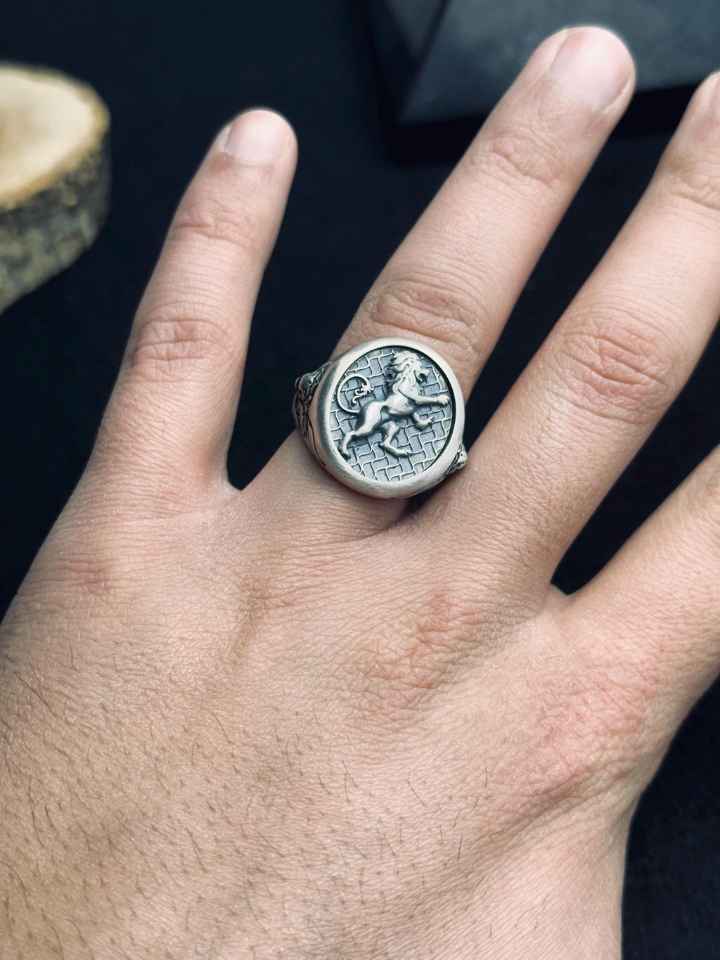 Lion Ring: Bold Sterling Silver - Chunky Gothic Zodiac Style