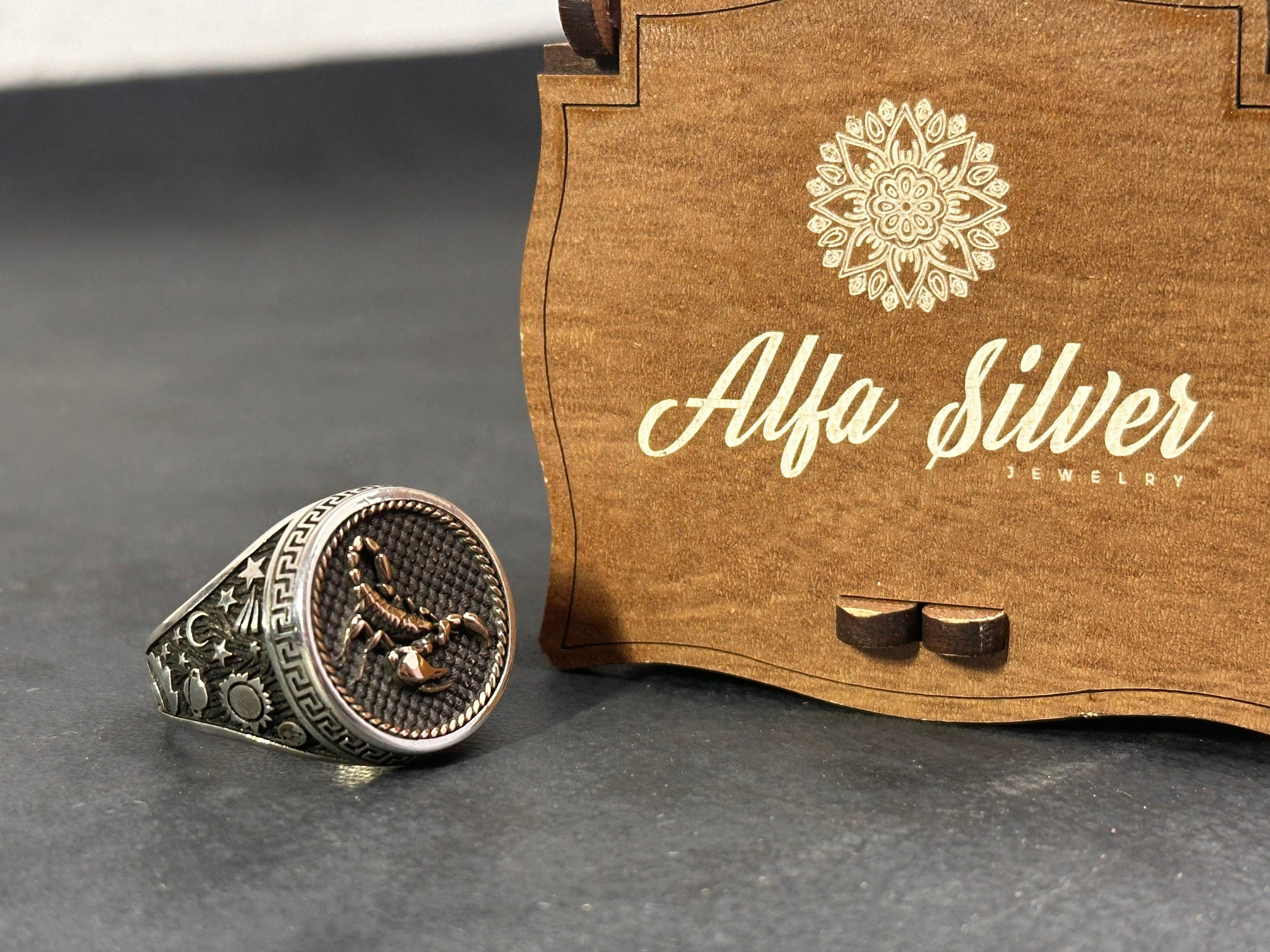 Sterling Silver Scorpio Ring: Zodiac Astrology Jewelry