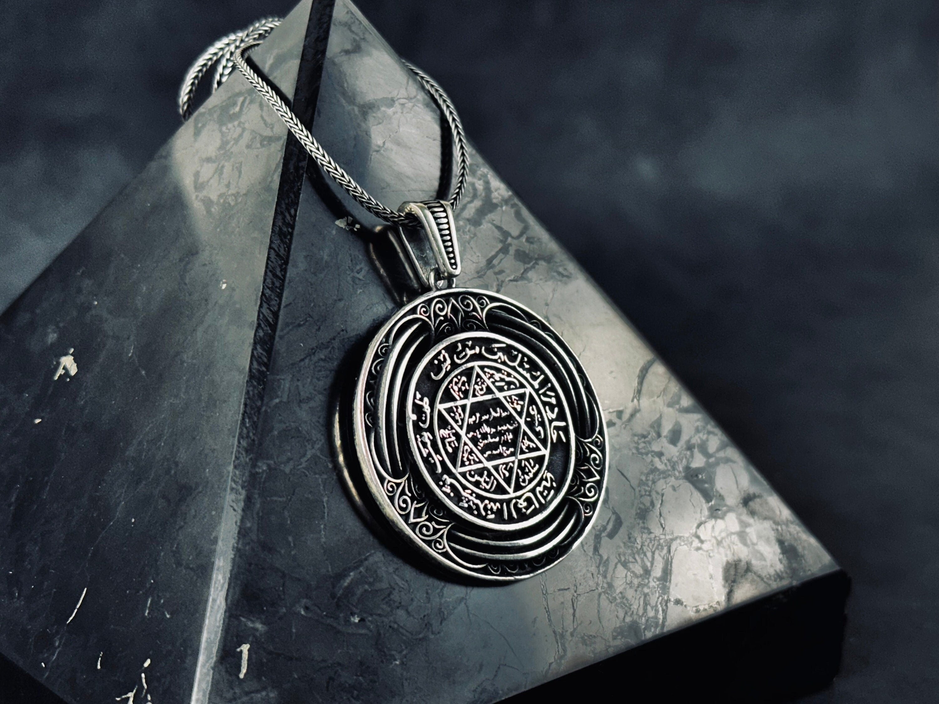 Silver Seal of Solomon Necklace: Mystical Protection Pendant