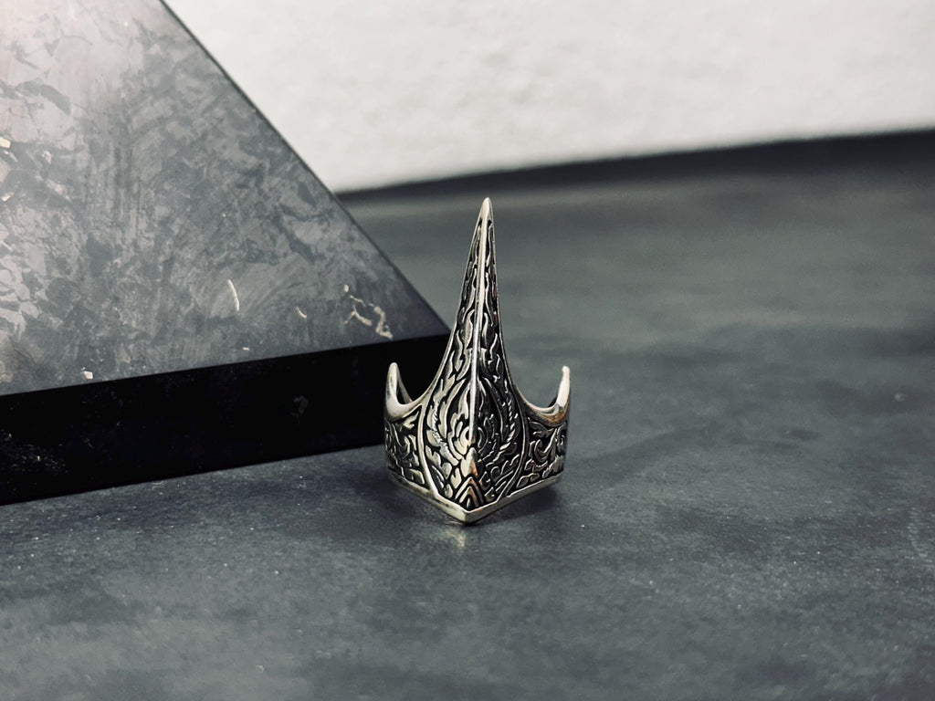 Handmade Sterling Silver Zihgir Thumb Ring – Traditional Turkish Archer Ring, Ottoman Style, Men’s Jewelry, Adjustable Gift Ring