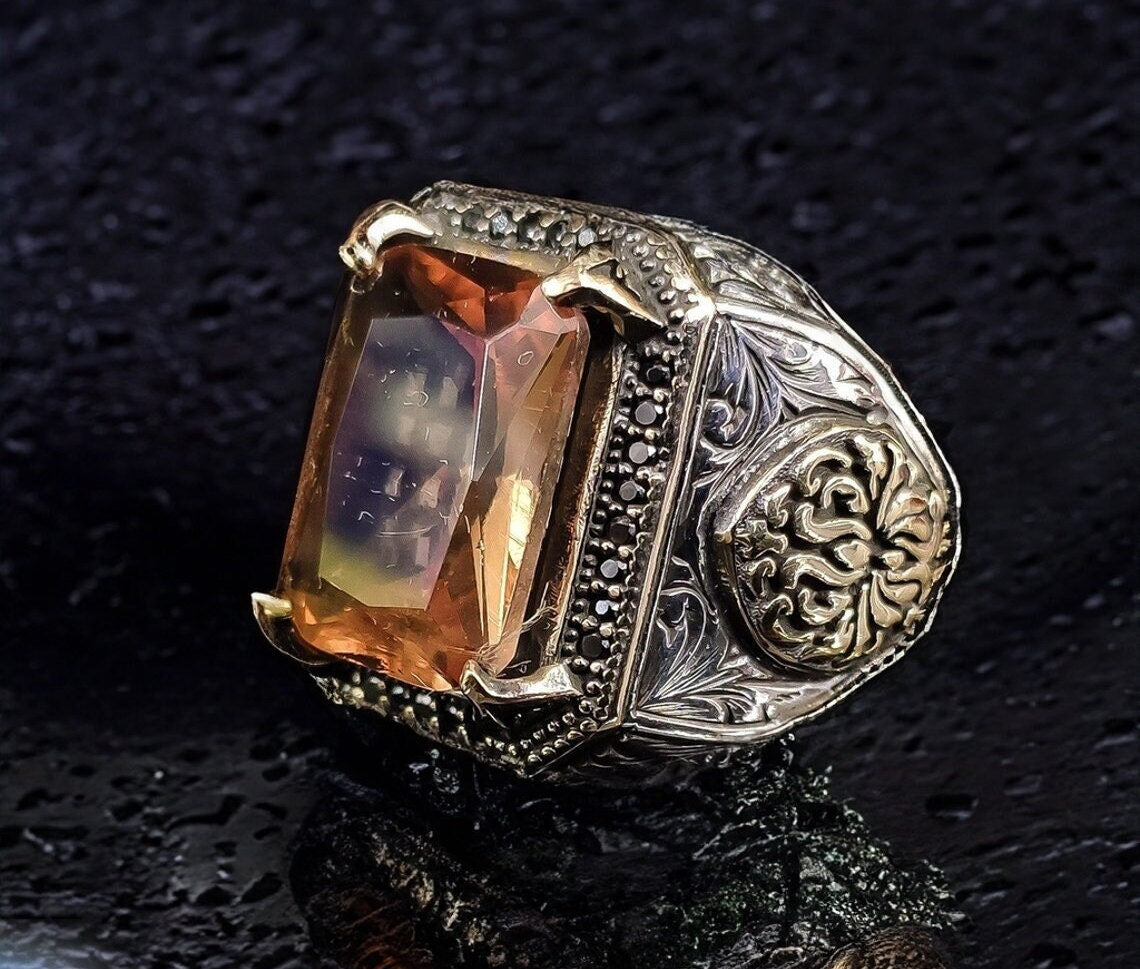 Sterling Silver Ring: Rare Sultanite Gemstone - Handmade Color Shift
