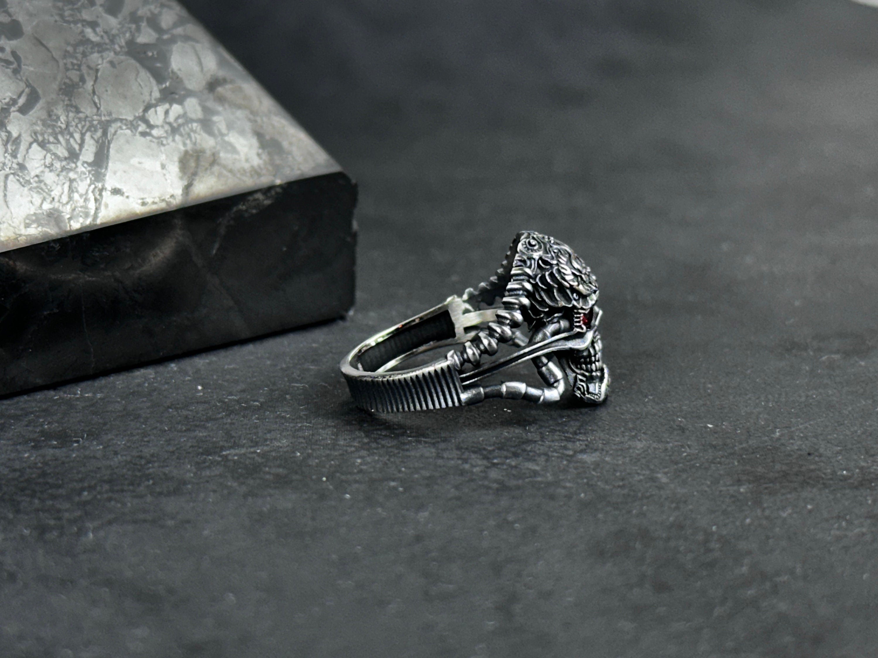 Jawless Skull Ring: Gothic Sterling Silver (Handmade Statement Piece)