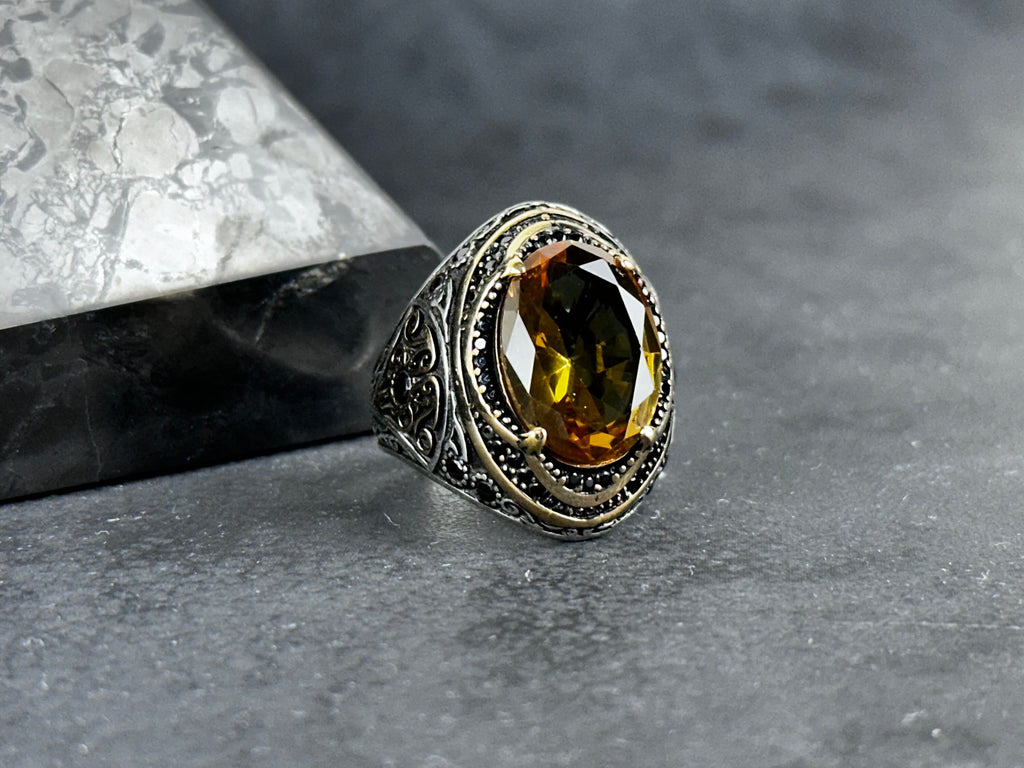 Silver Ring: Handmade with Color-Changing Sultanite - Unique Gift Boxed