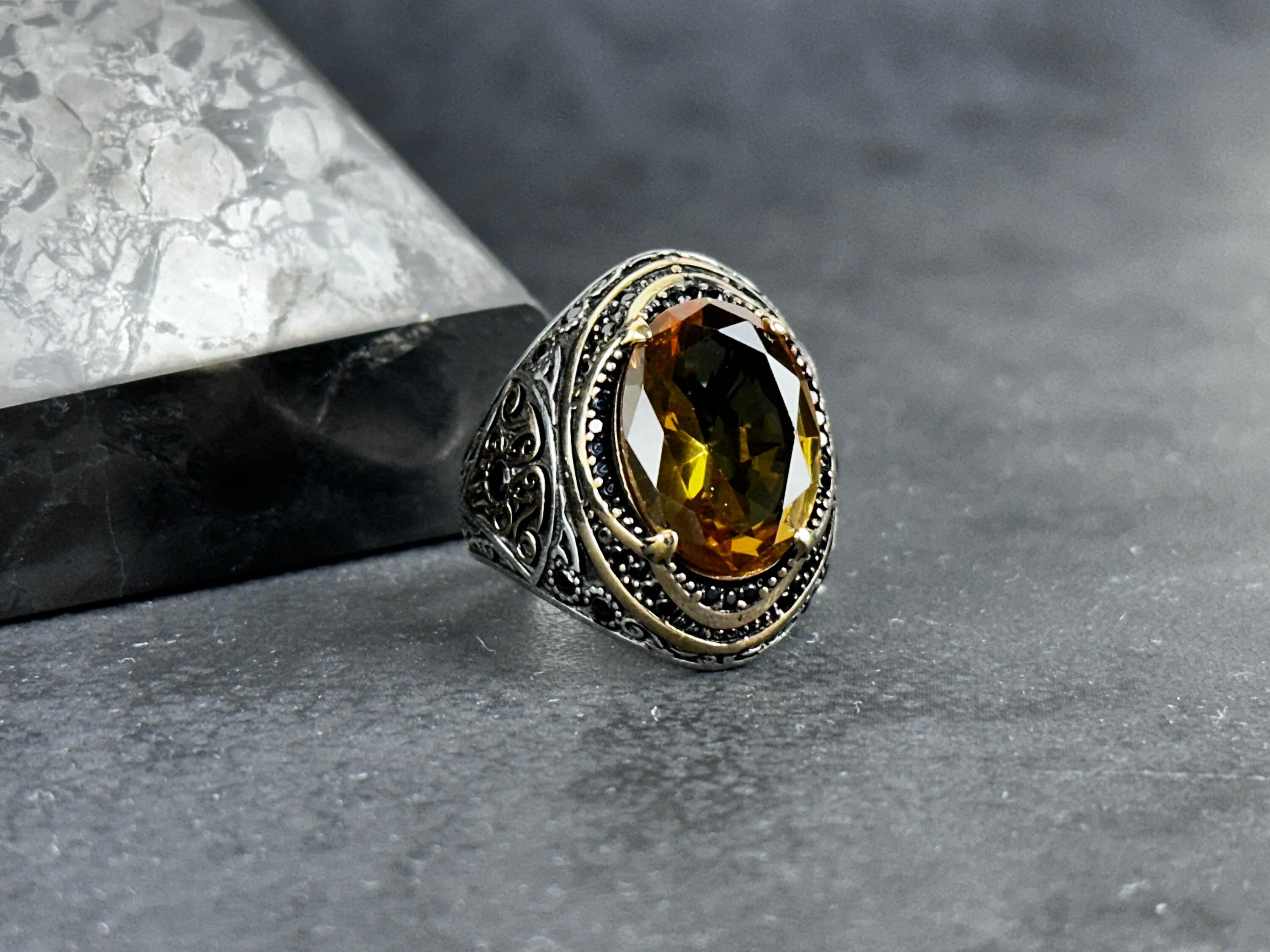 Silver Ring: Handmade with Color-Changing Sultanite - Unique Gift Boxed