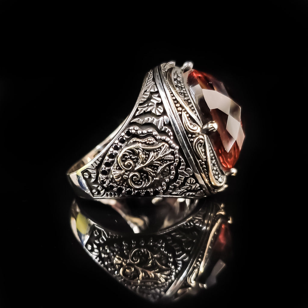 Sultanit Gemstone Ring: Handmade 925 Sterling Silver Ottoman Style