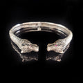 Wolf Head Bracelet: Sterling Silver Men's Jewelry (Handmade Cuff)
