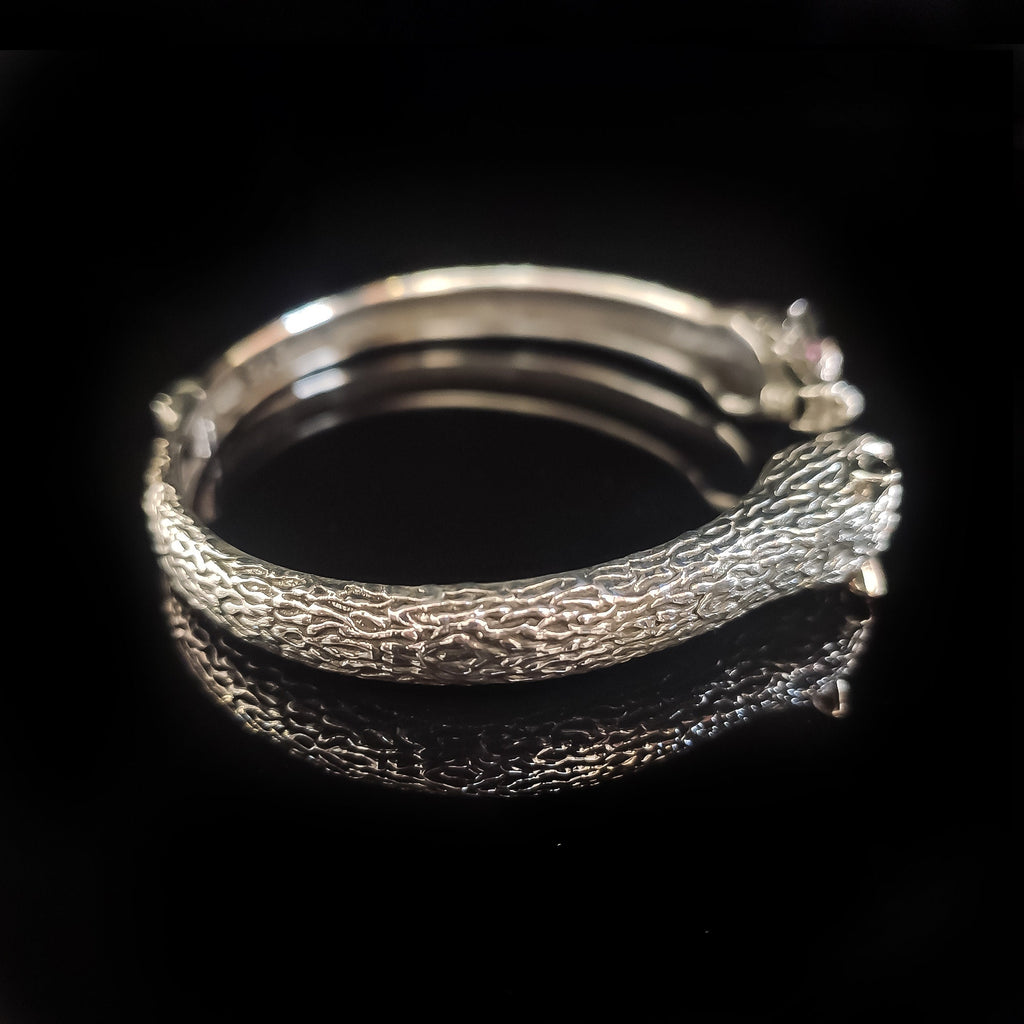 Wolf Head Bracelet: Sterling Silver Men's Jewelry (Handmade Cuff)