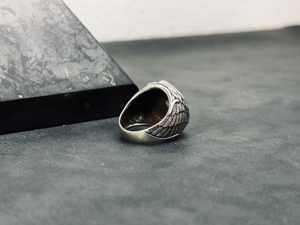 Engraved Chief Ring: Native American Style (Sterling Silver, Handmade)