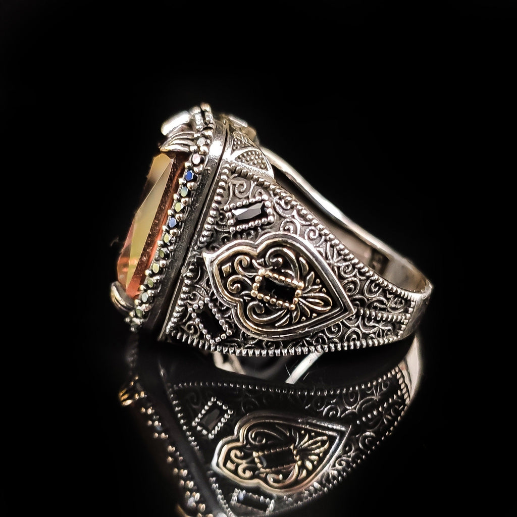 Sultanite Gemstone Ring, Sterling Silver, Mystic Color Change (Men's Size)