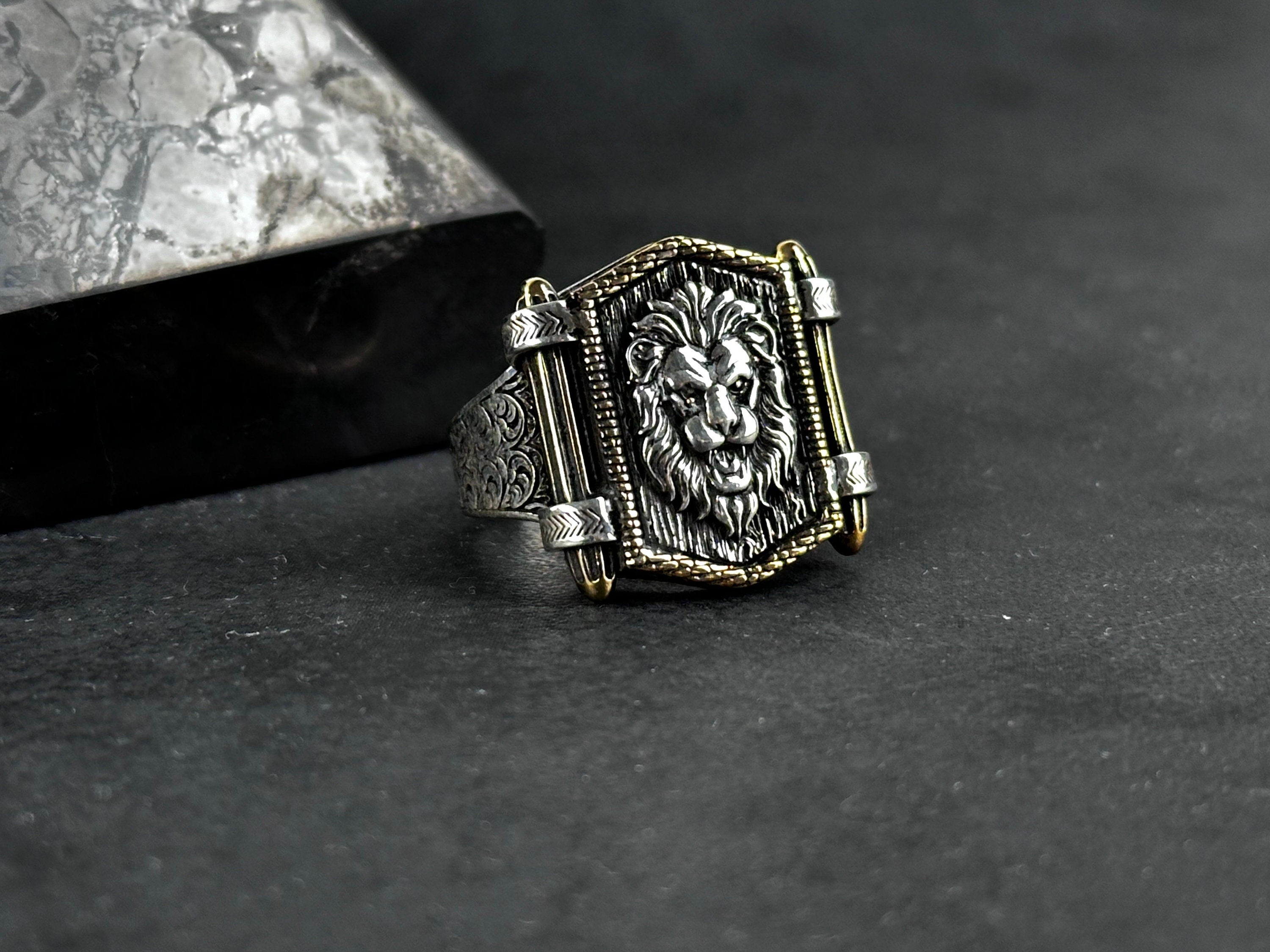 Sterling Silver Leo Ring: Handmade Zodiac Design - Men's Statement