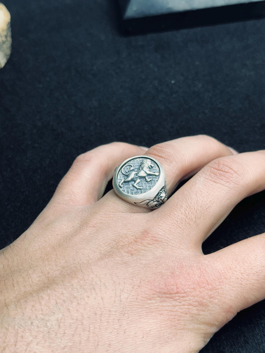 Lion Ring: Bold Sterling Silver - Chunky Gothic Zodiac Style