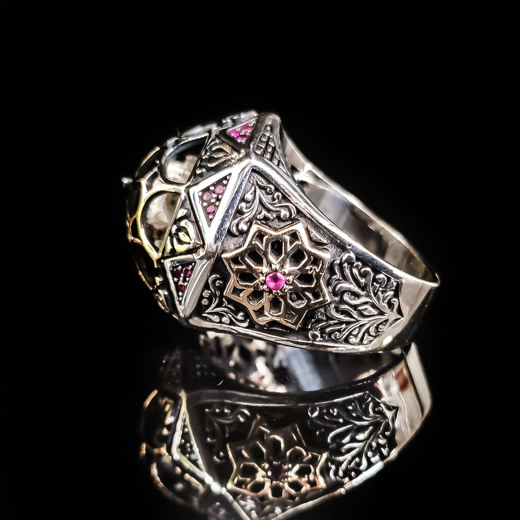 Taj Mahal Ring: Handmade Sterling Silver Statement (Men's Size Available)