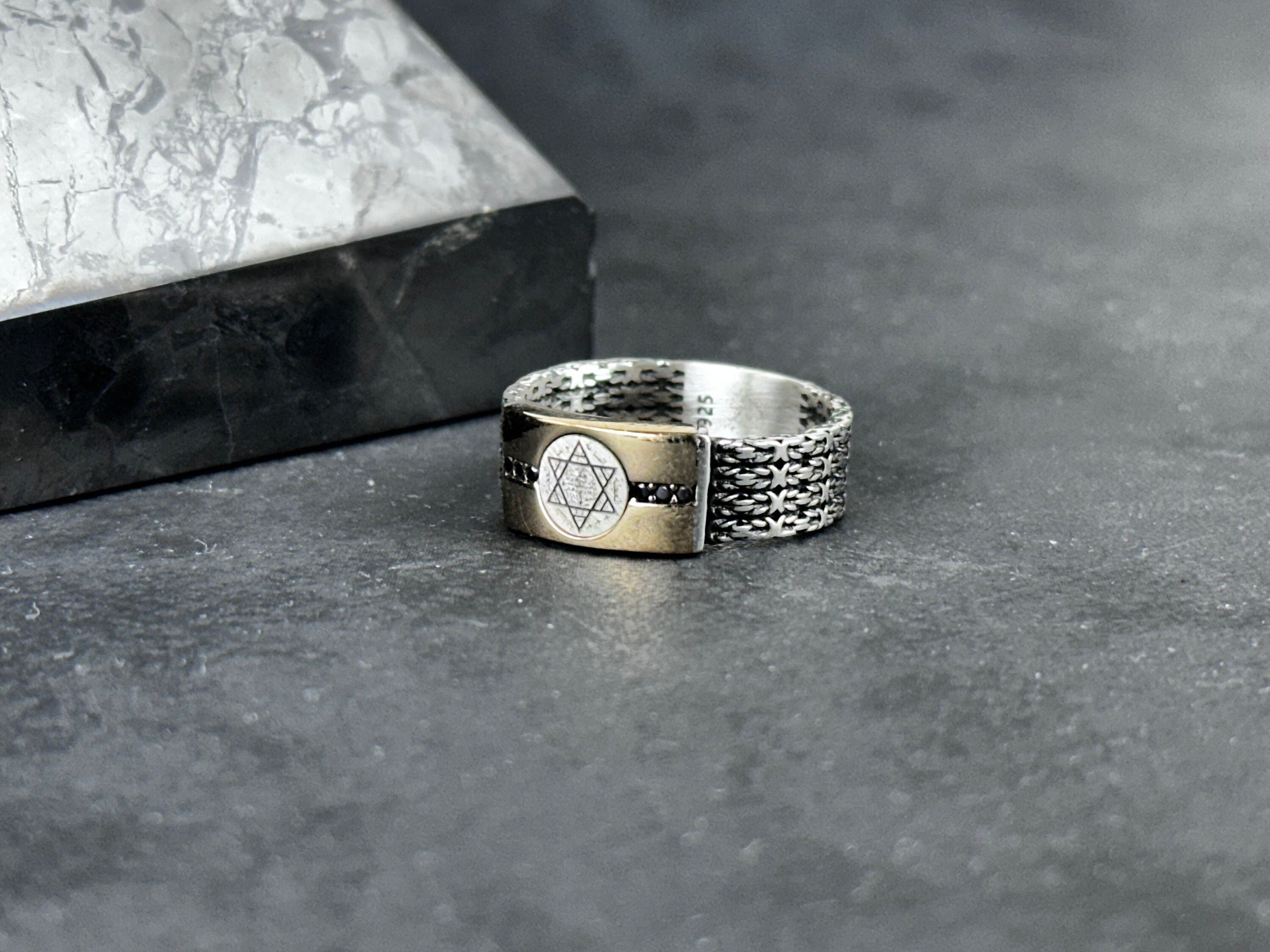 Solomon King Sterling Silver Ring, Minimalist Handmade (Adjustable)