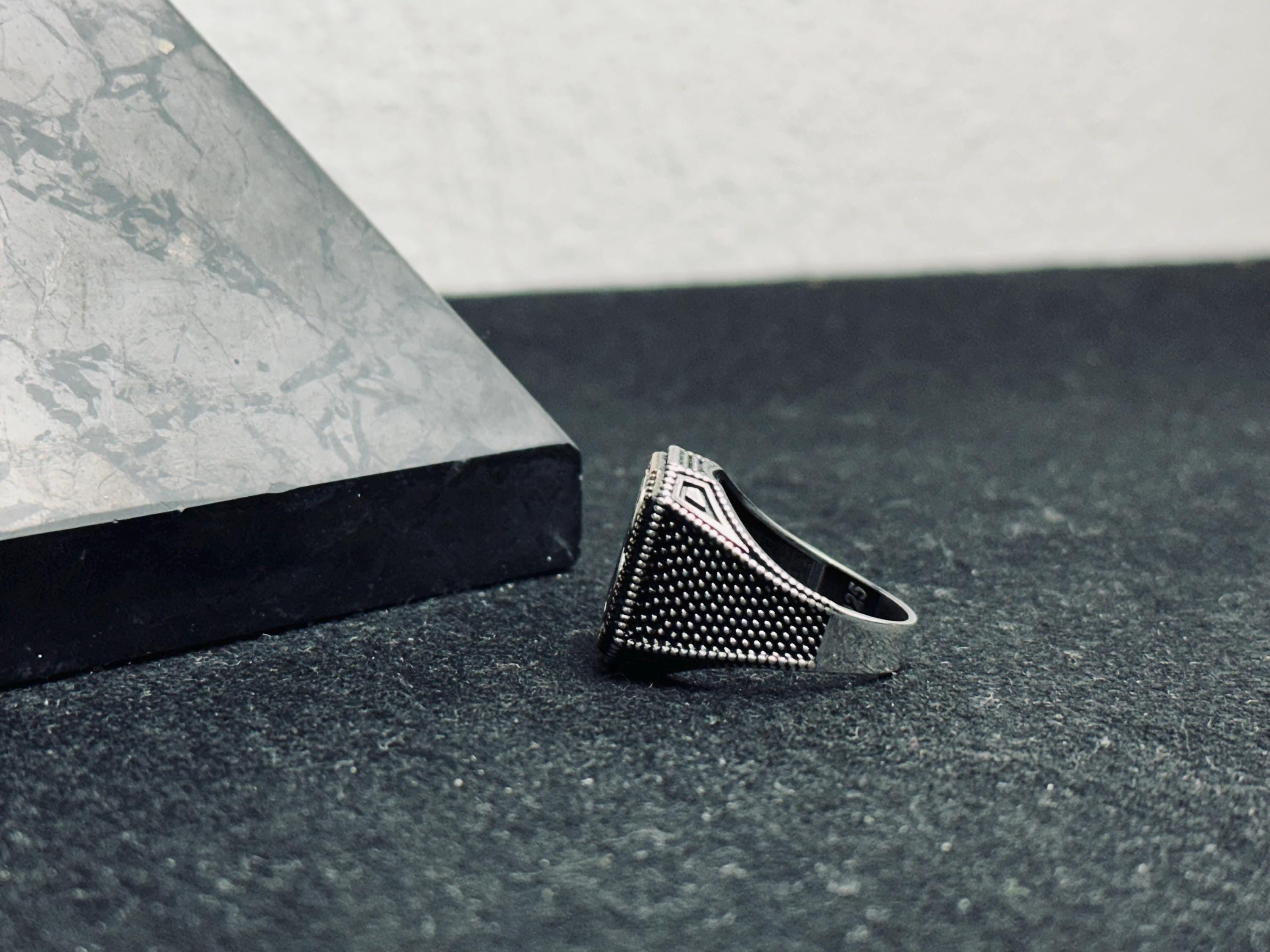 Engraved Silver Signet Ring: Personalized Initials (Men & Women)