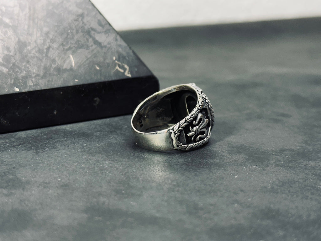 Skull Statement Ring: Sterling Silver Pirate Design - Handmade