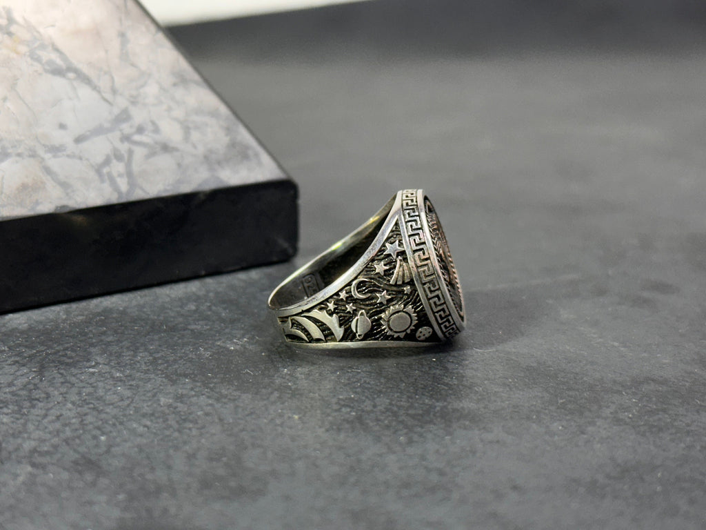 Aries Zodiac Signet Ring: Sterling Silver Astrology Jewelry