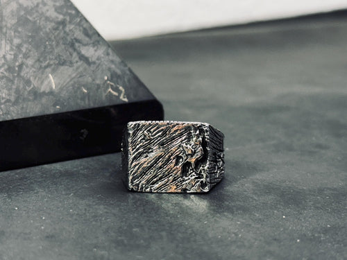 Bark Band Ring: Rustic Tree Texture (Sterling Silver)