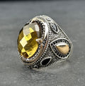 Sultanit Silver Ring: Color Changing Gemstone - Handmade Statement Jewelry