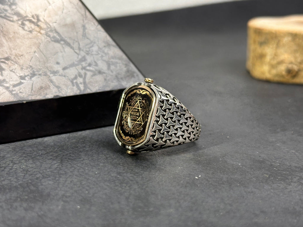 Turquoise Men's Ring - Sterling Silver, Square Gemstone