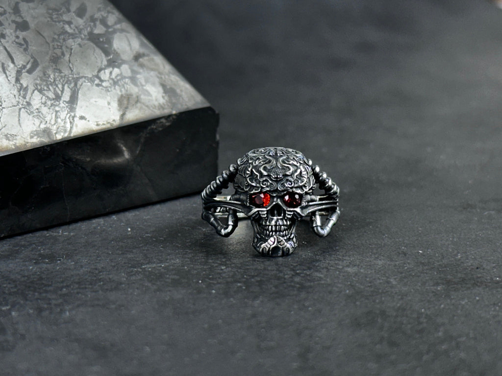 Jawless Skull Ring: Gothic Sterling Silver (Handmade Statement Piece)