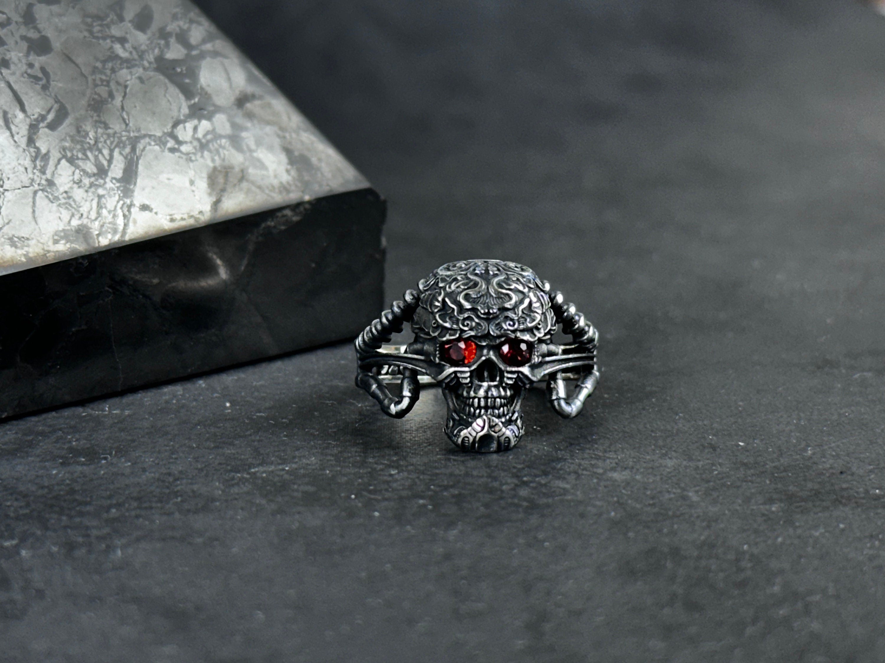Jawless Skull Ring: Gothic Sterling Silver (Handmade Statement Piece)