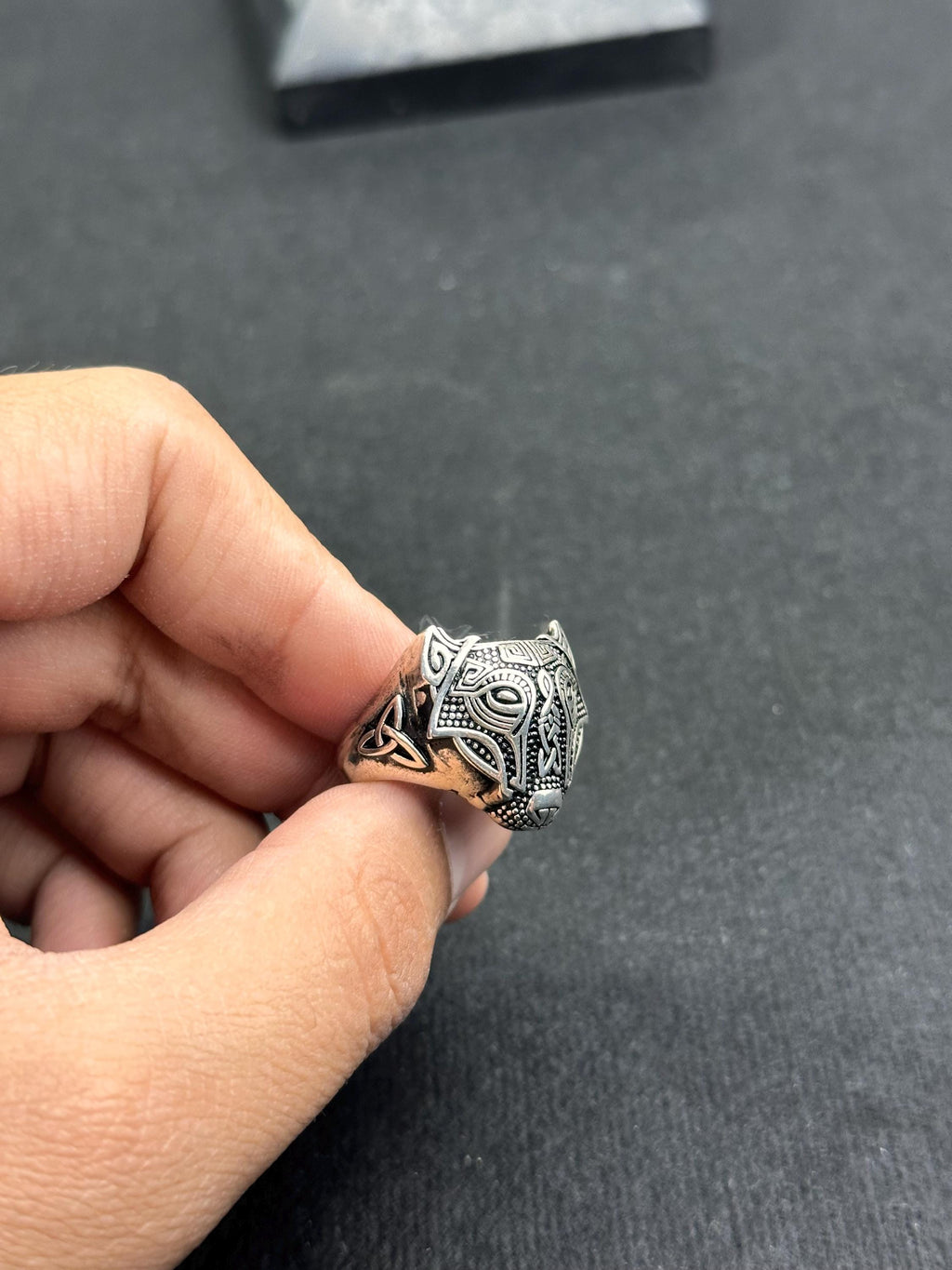 Viking Fenrir Ring: Nordic Wolf Jewelry (Sterling Silver, Handmade)