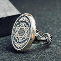 Sterling Silver Seal of Solomon Ring - Elegant Hexagram Signet
