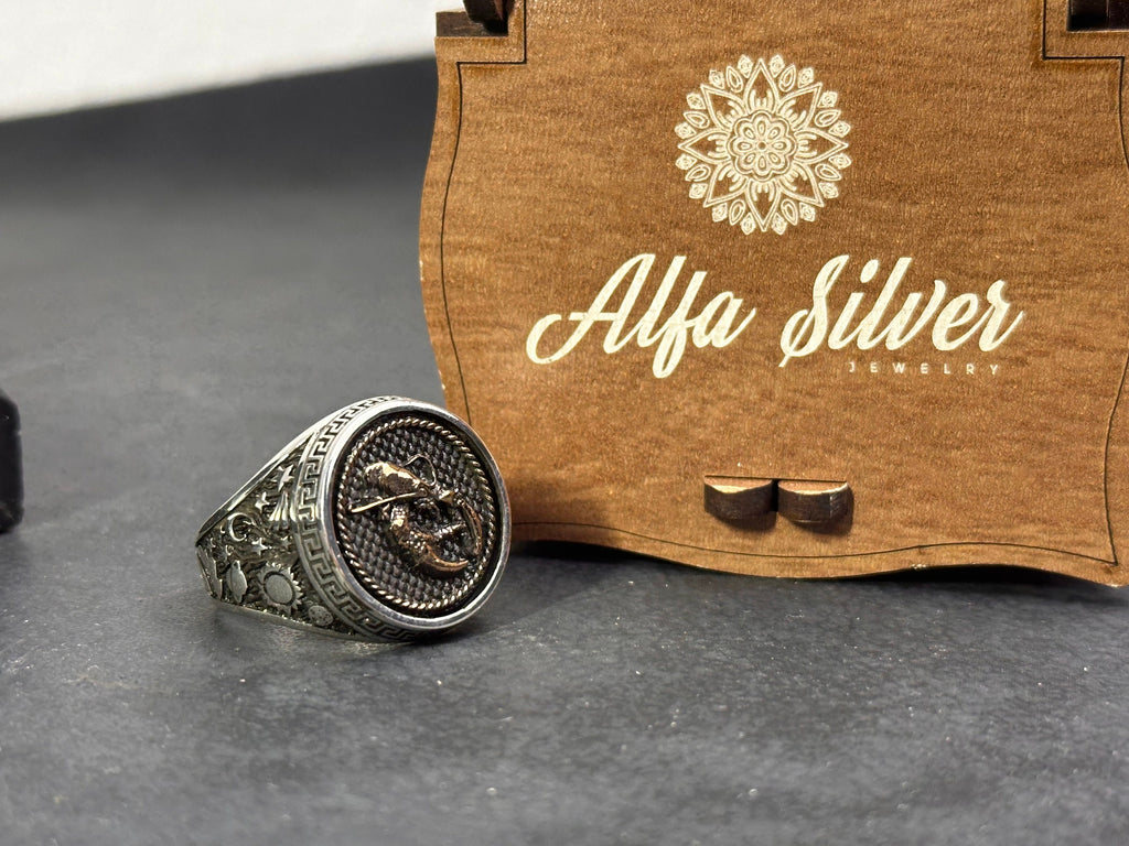 Cancer Zodiac Ring - Dainty Sterling Silver Astrology Band