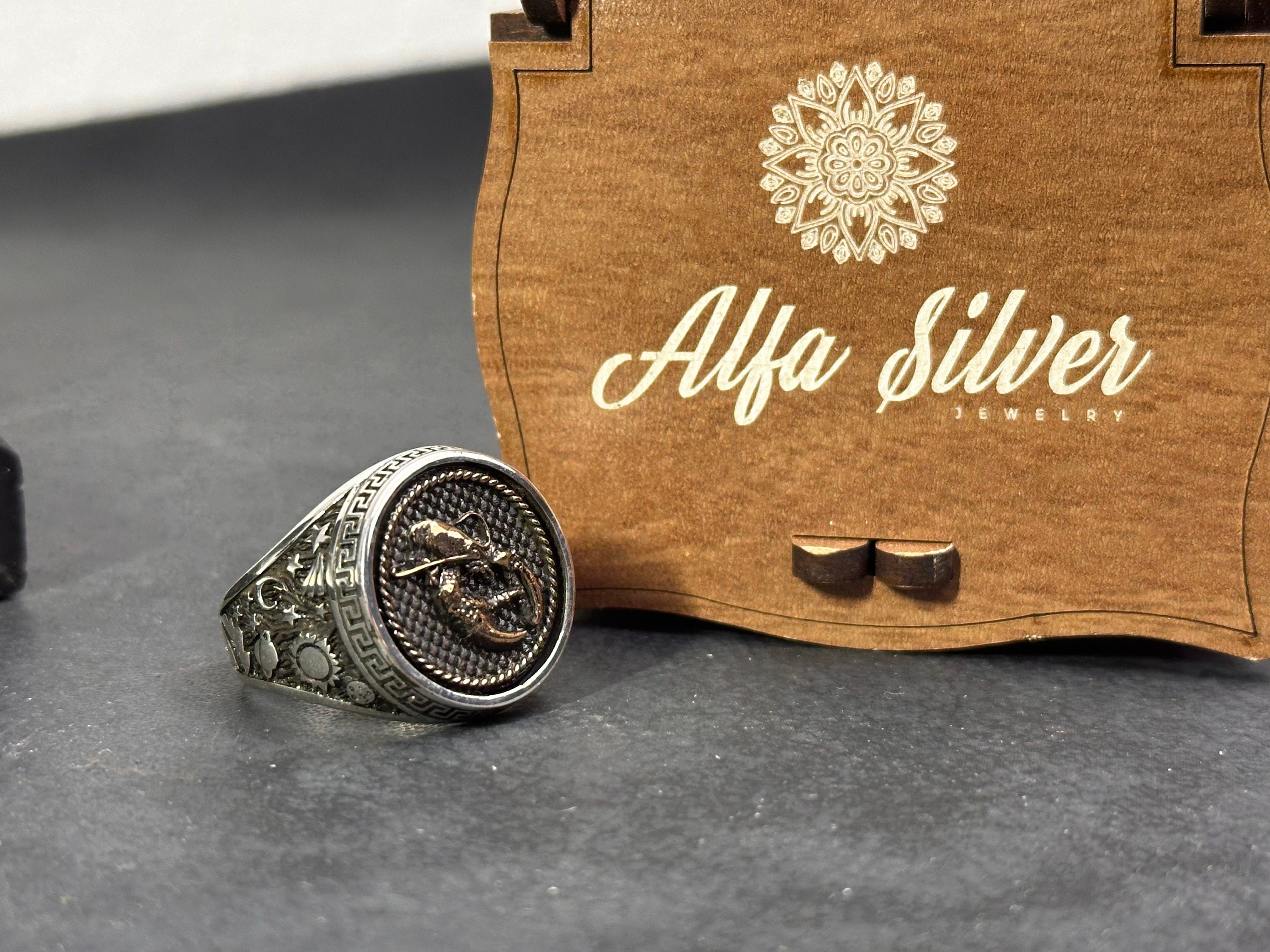 Cancer Zodiac Ring - Dainty Sterling Silver Astrology Band