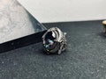 Men's Mystic Topaz Ring: Bold Silver Statement - Handmade in Turkey