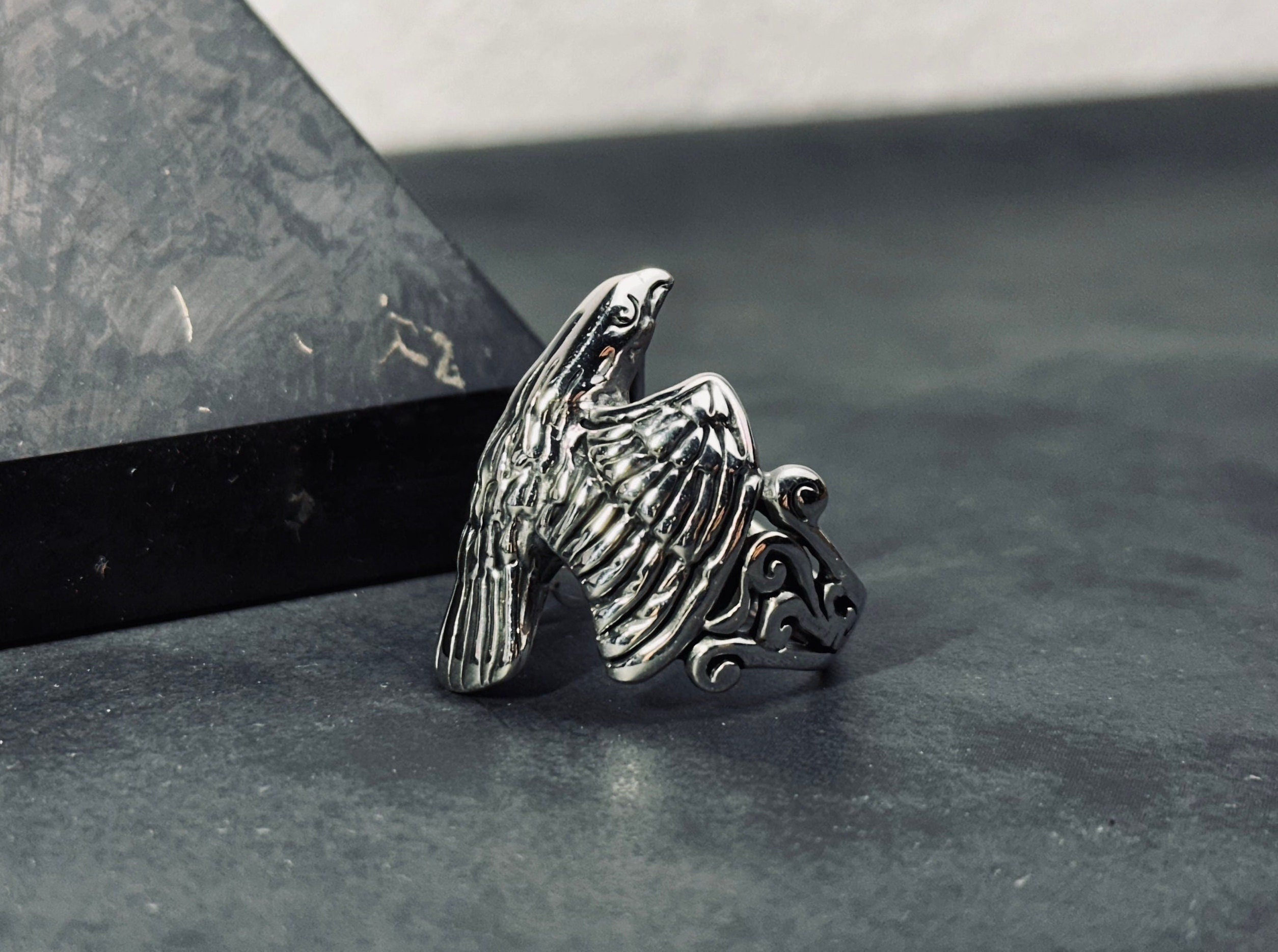 Falcon Ring: Solid Sterling Silver Minimalist Style (Men's Jewelry)