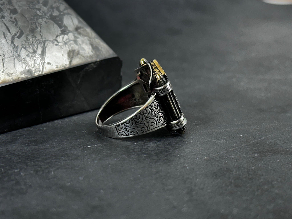 Crescent Star Ring: Sterling Silver Handmade - Turkish Design