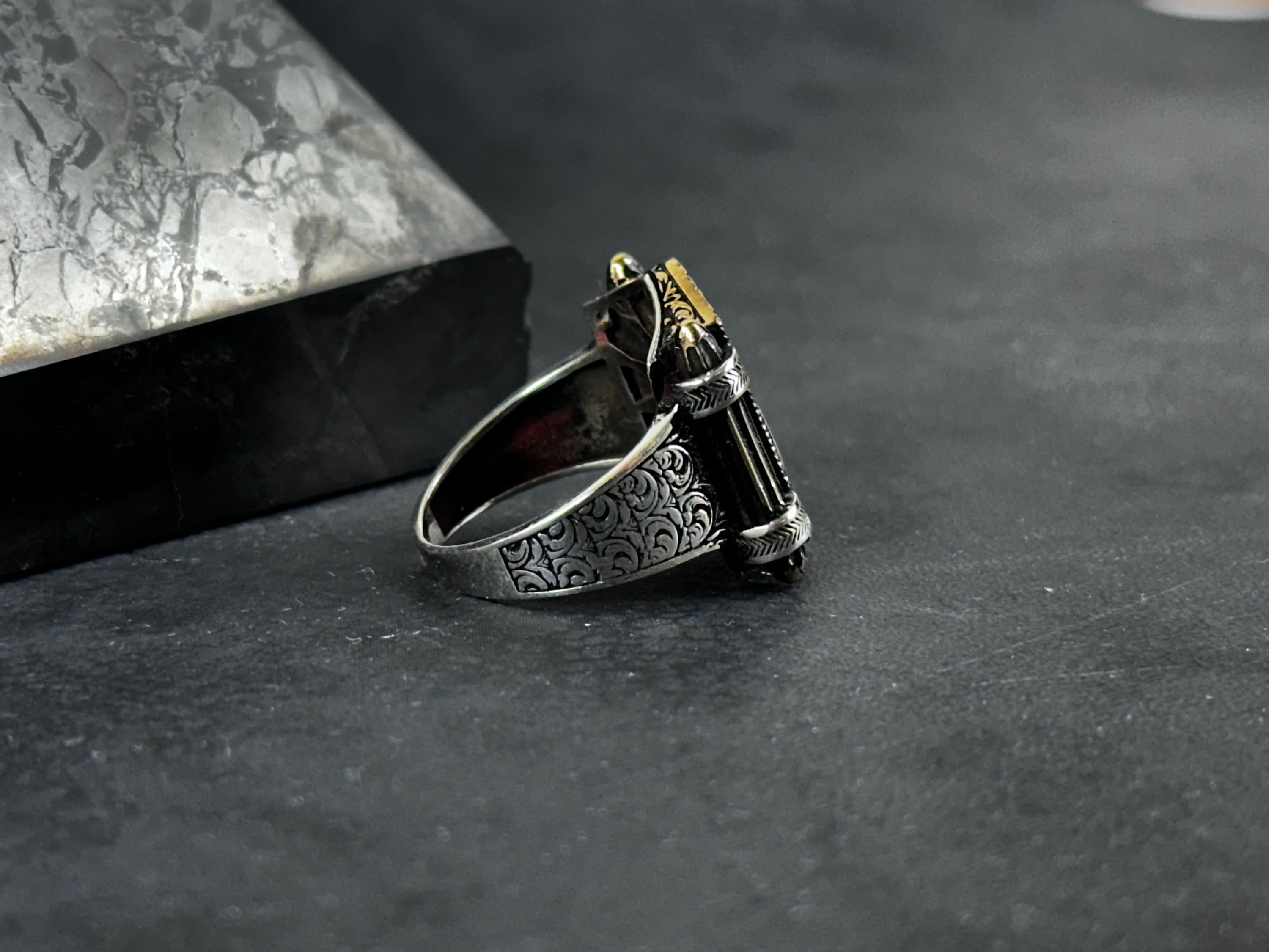 Crescent Star Ring: Sterling Silver Handmade - Turkish Design