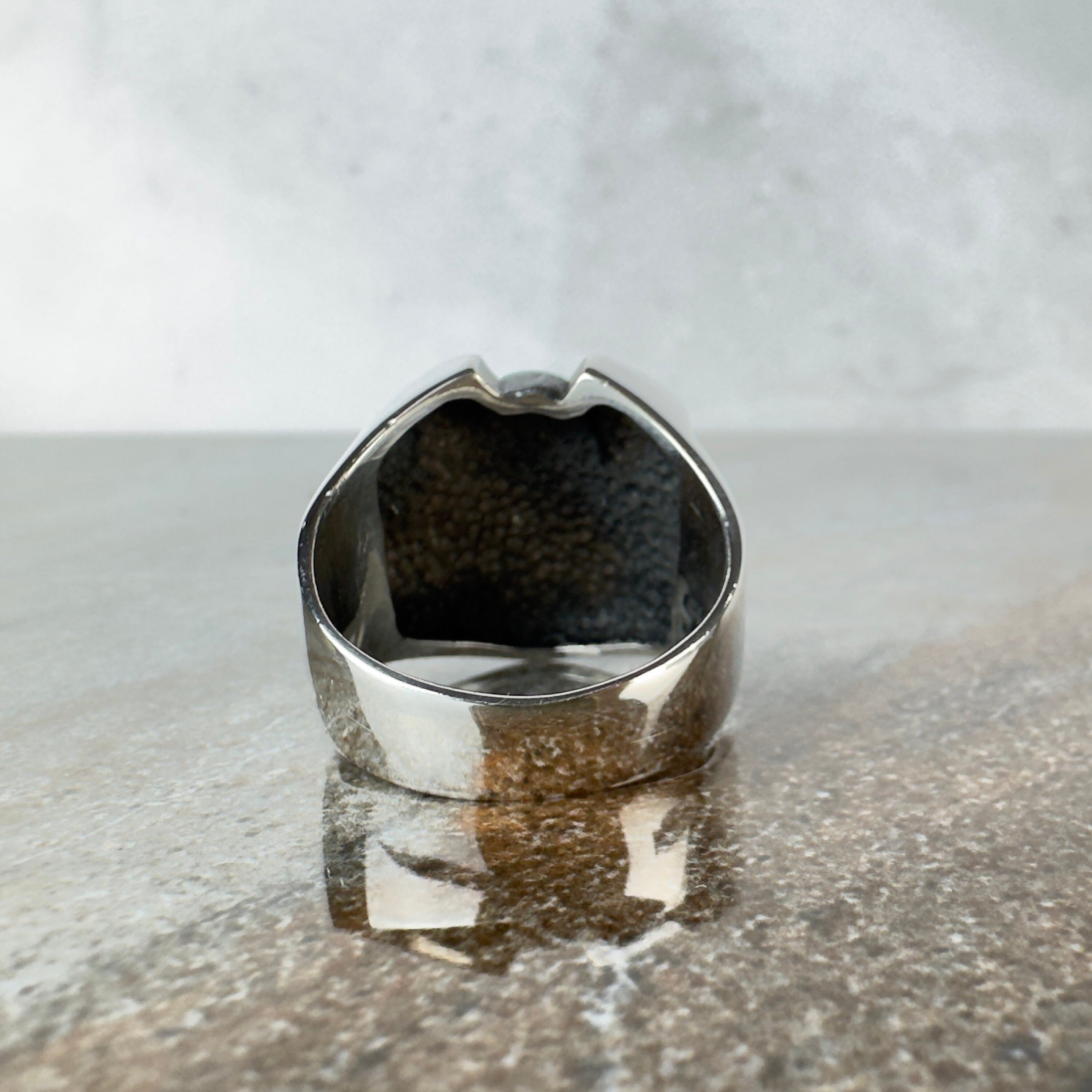 Engine Skull Motorcycle Ring: Handmade Sterling Silver