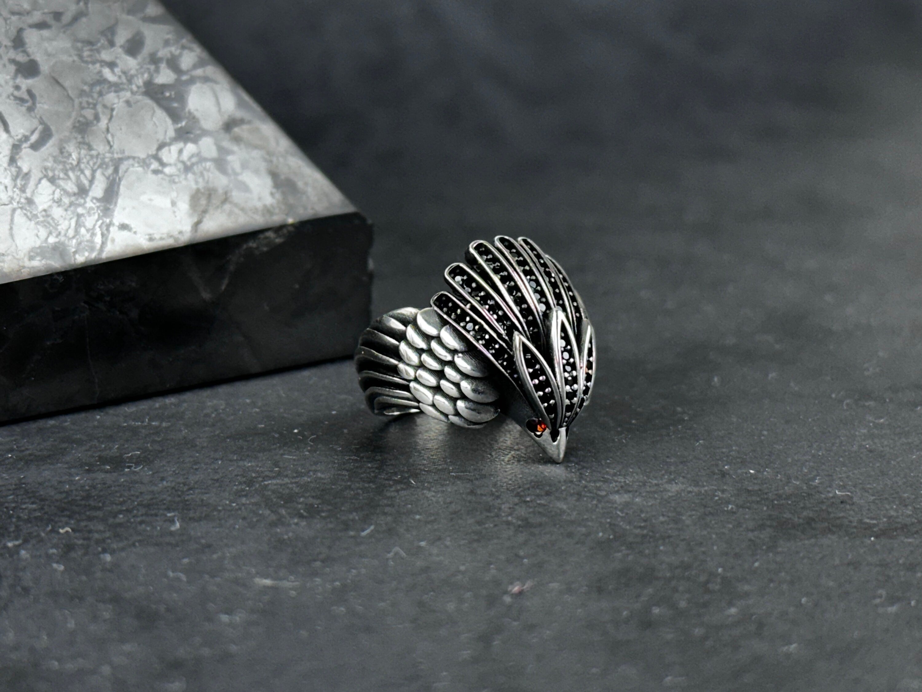 Artisan Sterling Silver Eagle Ring (Handmade, Solid 925)
