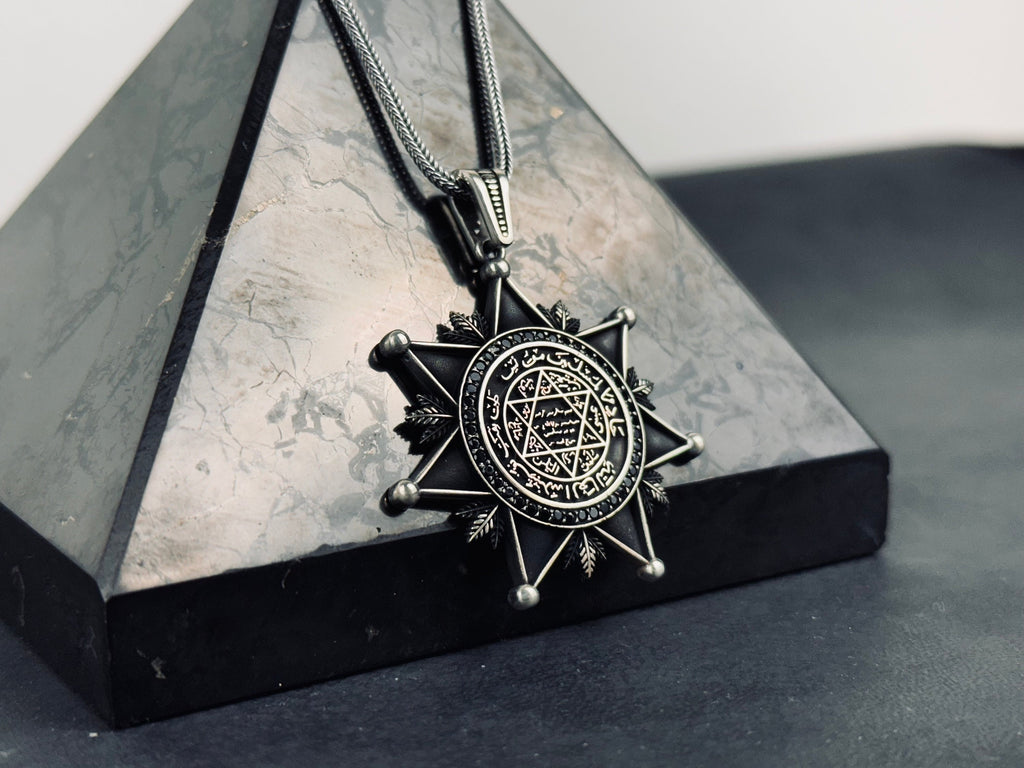 King Solomon Seal Necklace - Silver Star of David Pendant
