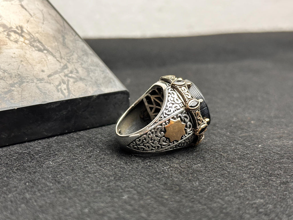 Sterling Silver Seal of Solomon Ring: Handmade Ottoman Design