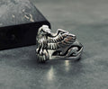 Gothic Sterling Silver Raven Ring, Crow Design (Unisex)