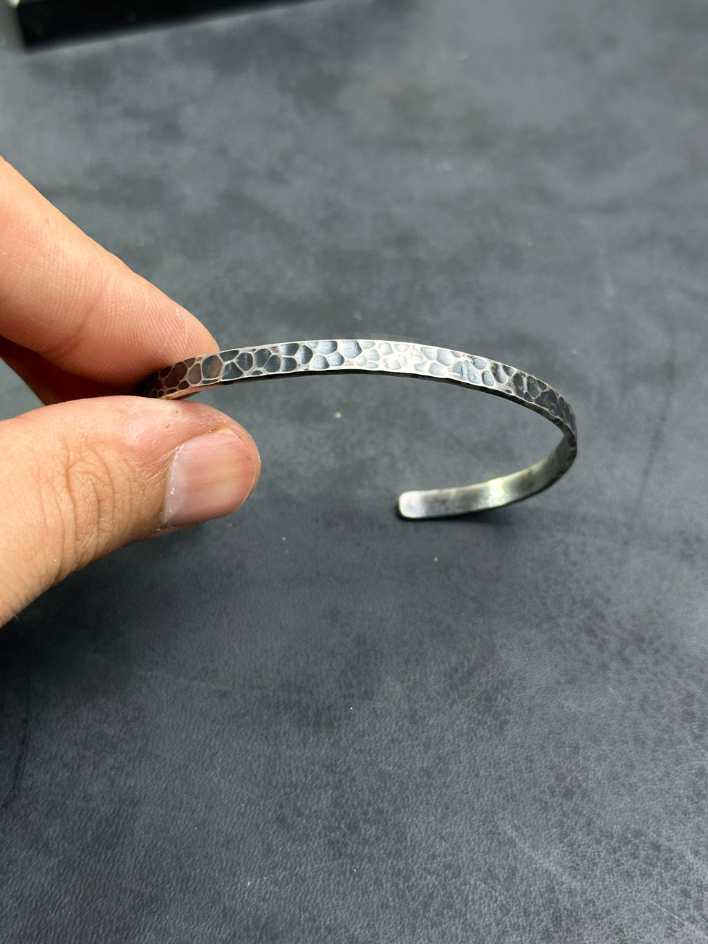 Hand Engraved Silver Cuff: Minimalist Design (Adjustable, Sterling)