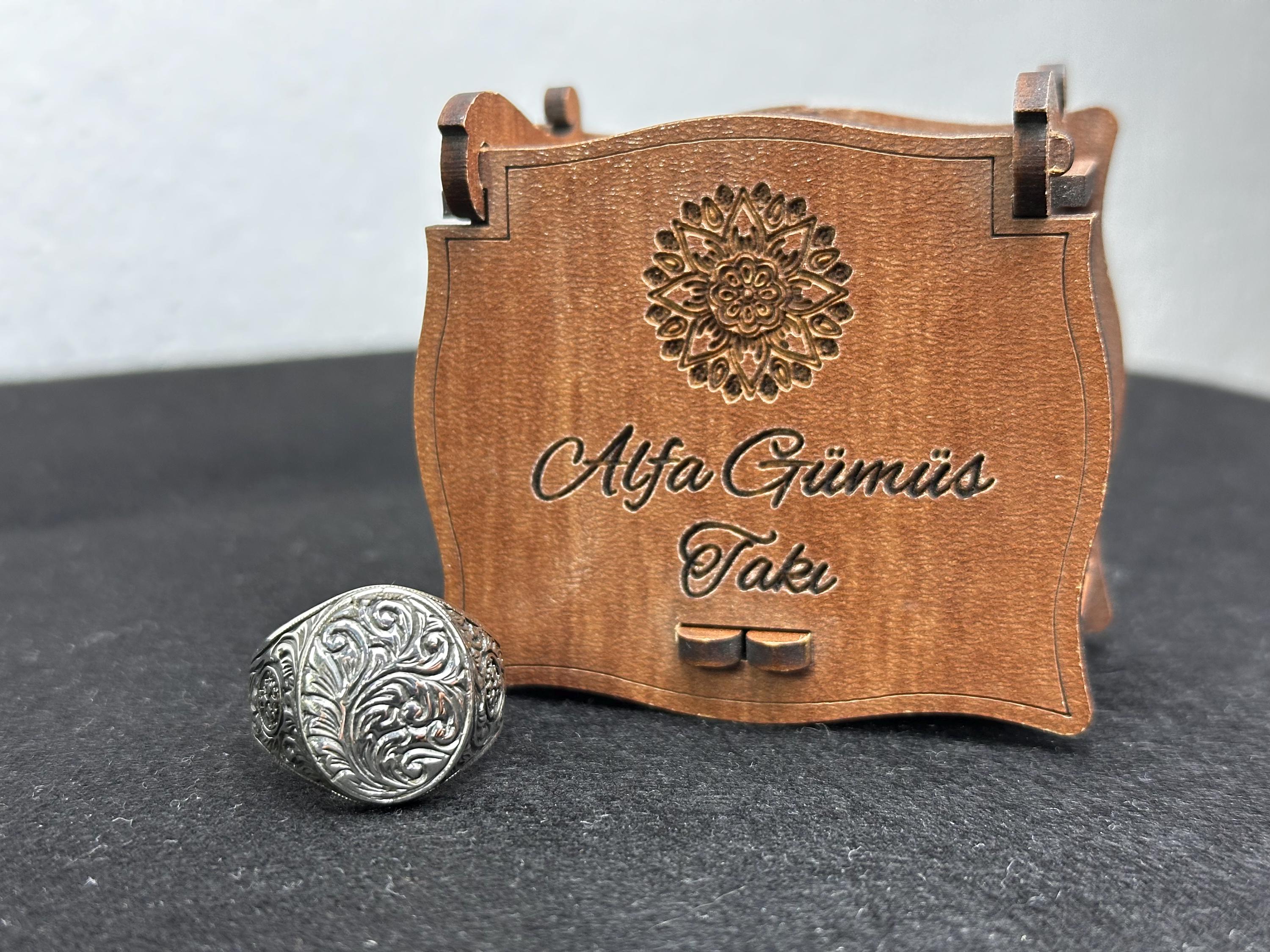 Engraved Owl Silver Ring - Handmade Greek Style Band