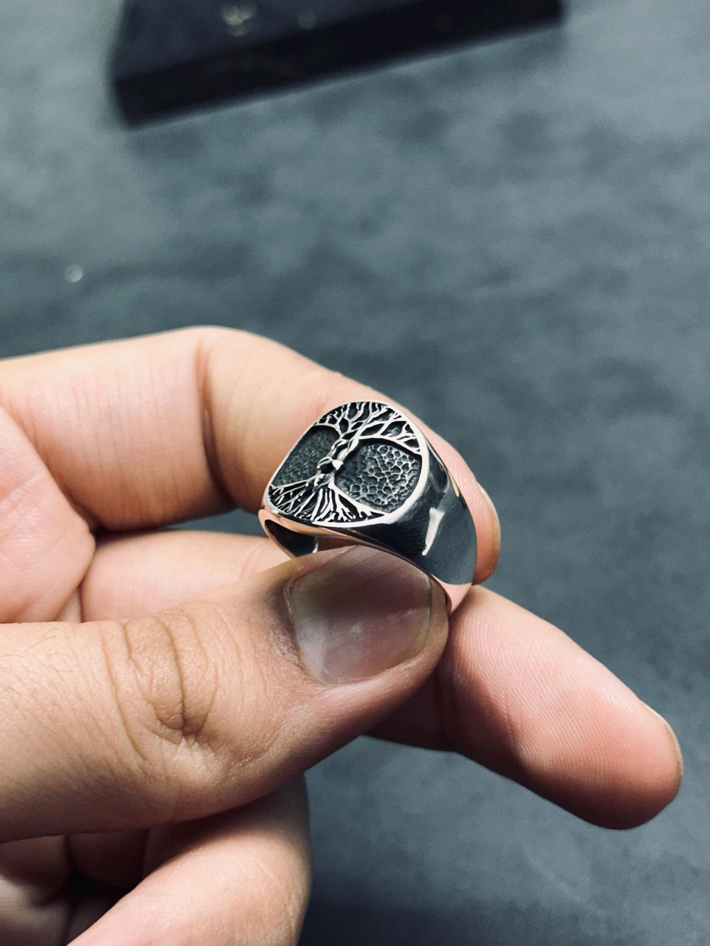 Yggdrasil Tree of Life Ring - Sterling Silver Men's Jewelry