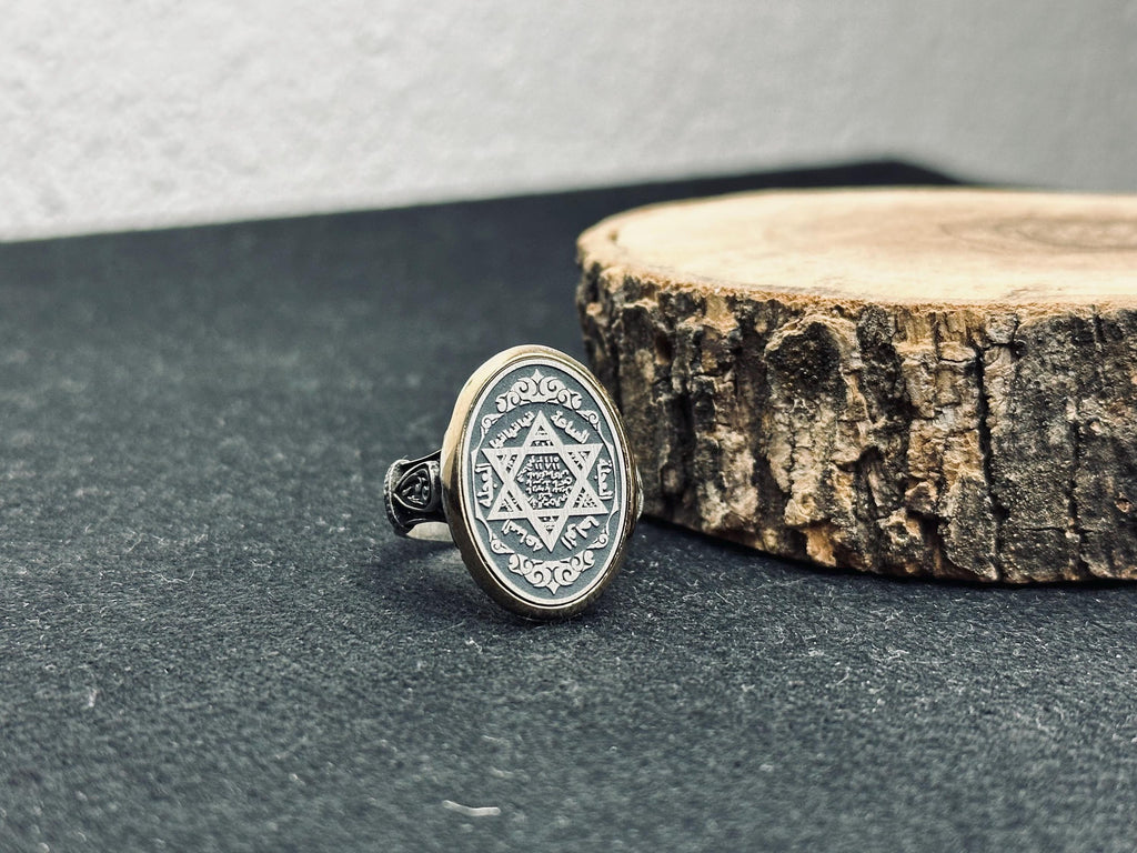 Solomon Seal Sterling Silver Ring, Minimal Oval Statement (Handmade)