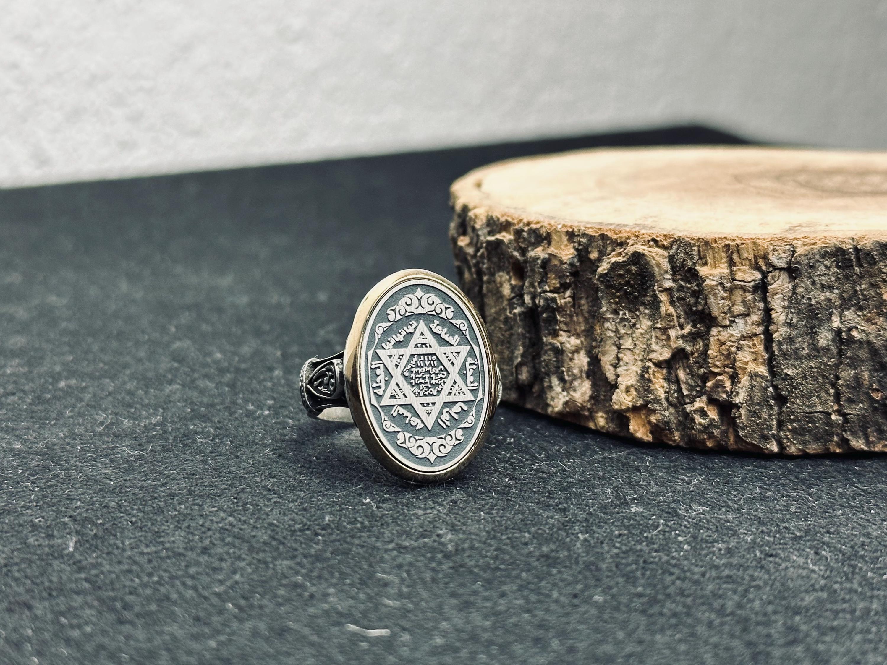 Solomon Seal Sterling Silver Ring, Minimal Oval Statement (Handmade)