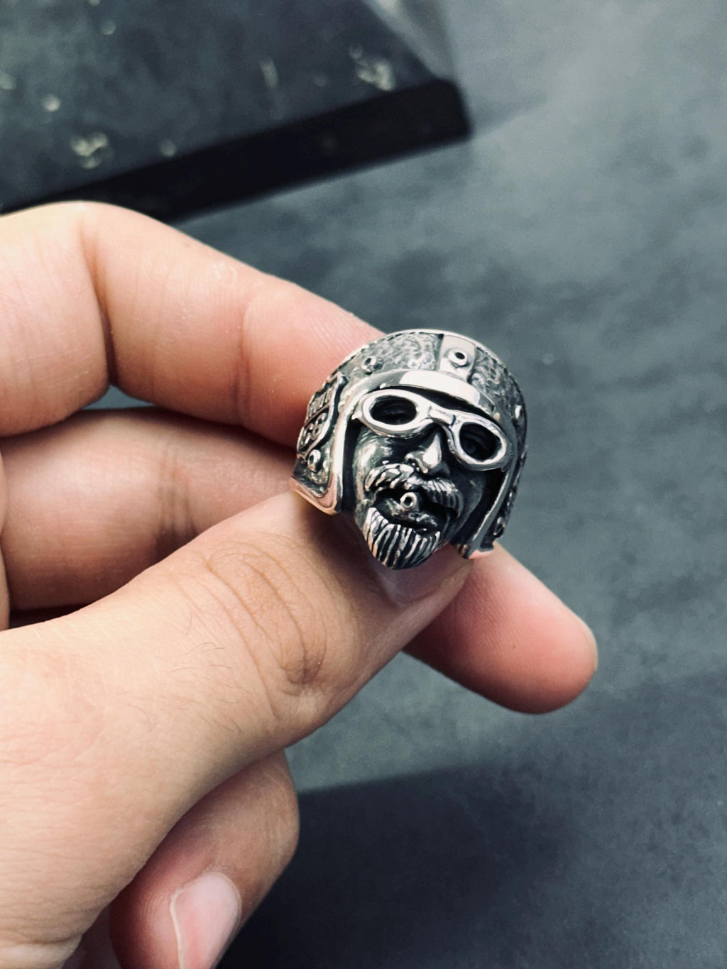 Biker Ring: Sterling Silver Oxidized Style (Handmade Men's Band)