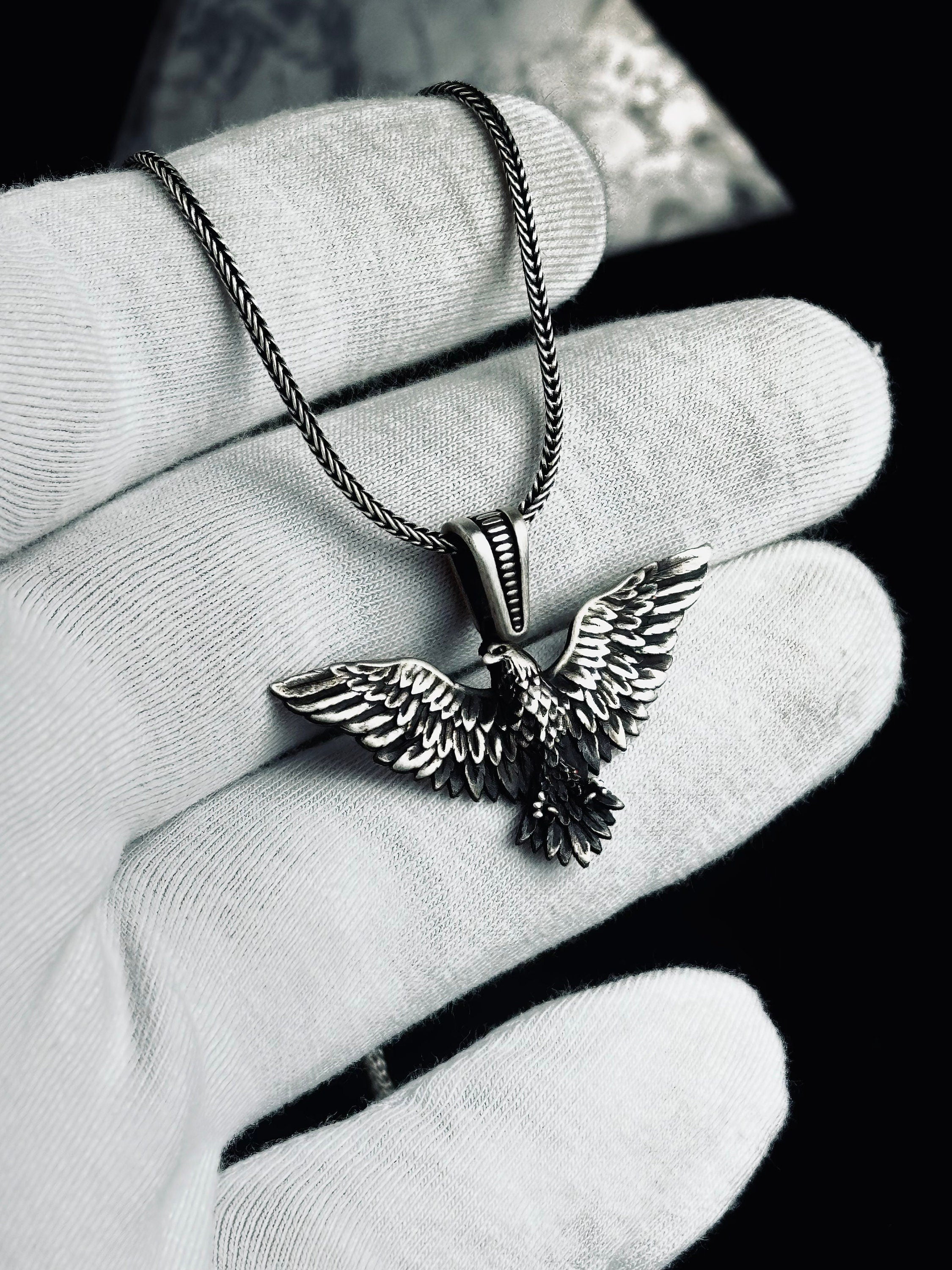 Eagle Pendant Necklace: Silver Handmade Jewelry (Multiple Lengths)