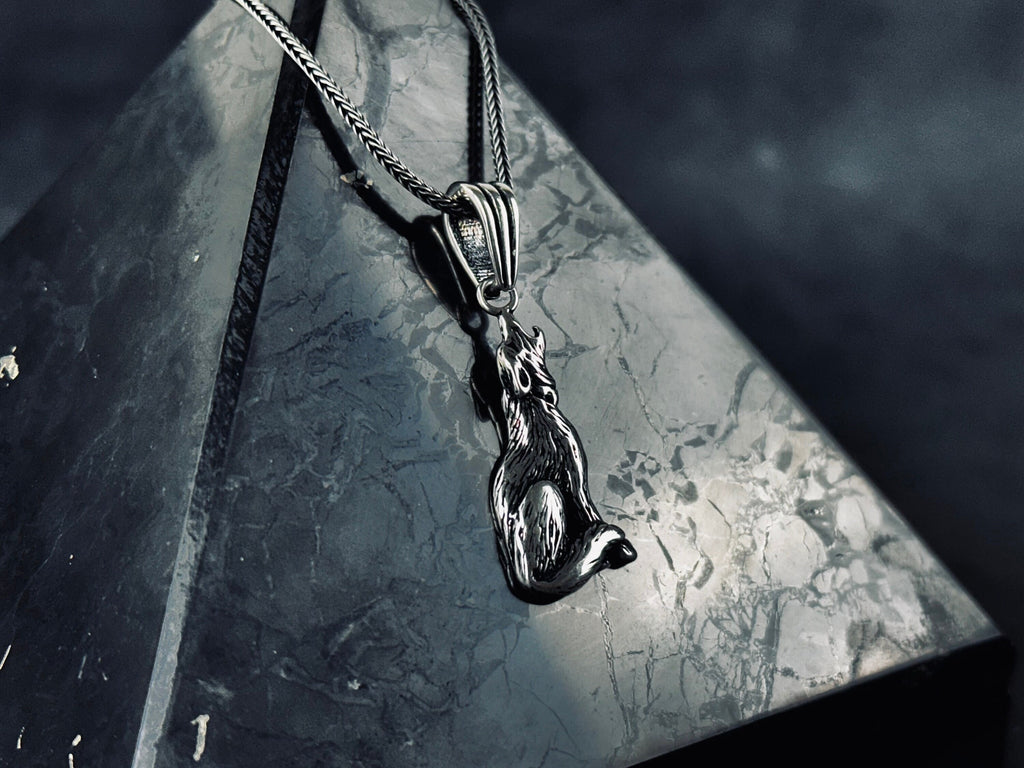 Wolf Pendant Necklace: Silver Handcrafted Jewelry (Multiple Chain Lengths)