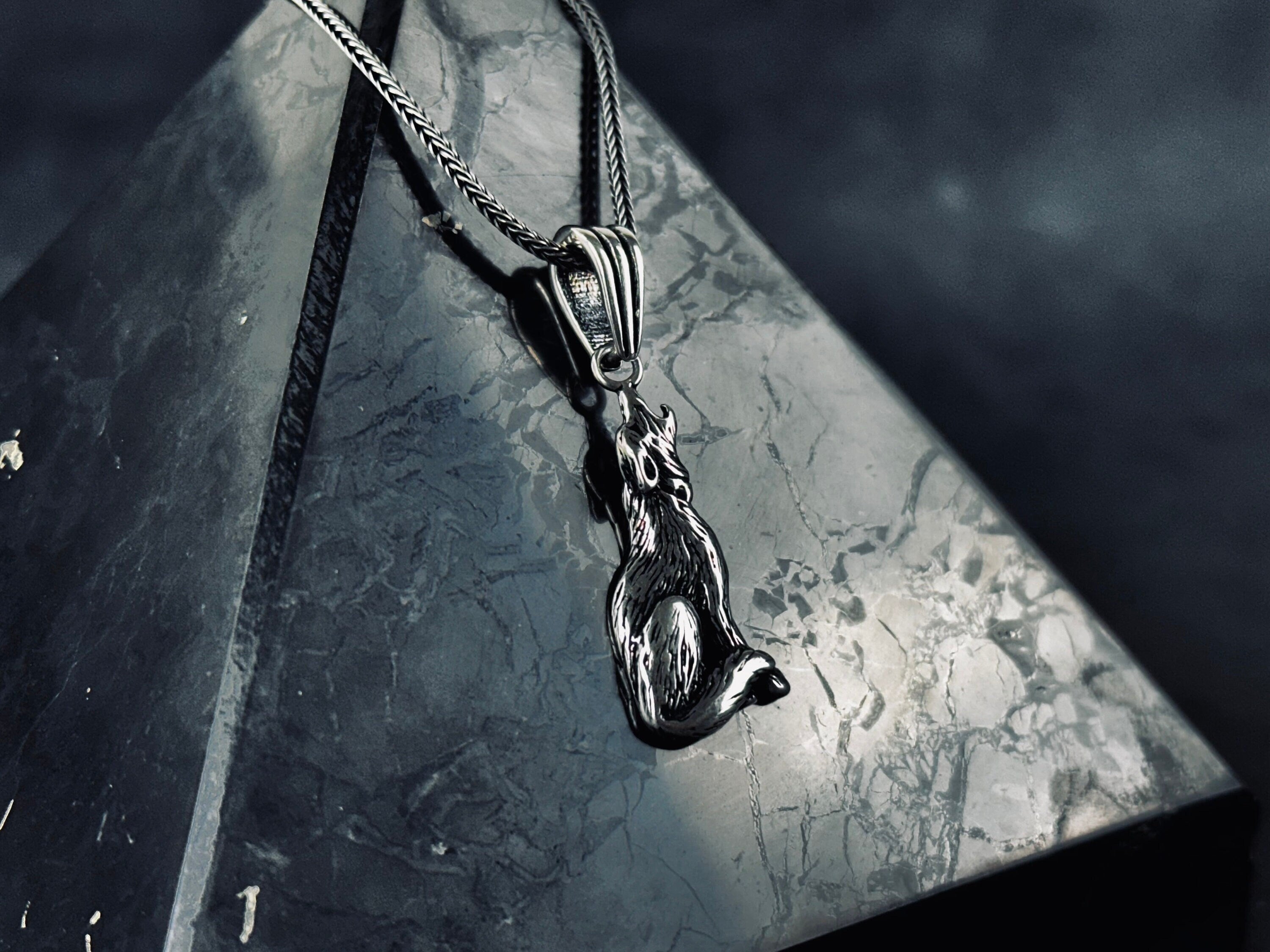Wolf Pendant Necklace: Silver Handcrafted Jewelry (Multiple Chain Lengths)